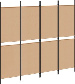 vidaXL Διαχωριστικό Δωματίου 4-Πανέλων Μπεζ 200 x 180 cm Ύφασμα