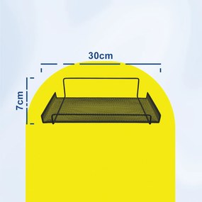 Μεταλλικό Ράφι Τοίχου Δίχτυ 30x19x7cm Άσπρο ή Μαύρο - Μαύρο