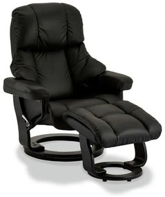 Crown Recliner Black Leather