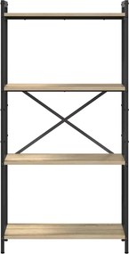 vidaXL Ράφι Βιβλίων Δρύς Sonoma 60 x 30 x 120 εκ Επεξεργασμένο ξύλο