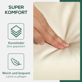 HOMCOM Πολυθρόνα Relax με υποπόδιο, πλάτη ρυθμιζόμενη 145°, περιστροφή 360°, τεχνητό δέρμα, Κρεμ λευκό