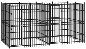 Κλουβί Σκύλου Εξωτερικού Χώρου 7,37 μ² από Ατσάλι - Μαύρο