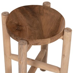 Τραπεζάκι σαλονιού Βοηθητικό HOVER Ξύλο TEAK σε Φυσικό Φ30x50Υεκ. 30x30x50 εκ.