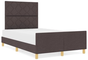 vidaXL Κρεβάτι  Σκελετός Σκούρο Καφέ 120x200 εκ. Υφάσμα