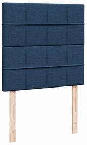 vidaXL Κρεβάτι Boxspring με Στρώμα Μπλε 80x200 εκ. Υφασμάτινο