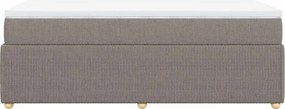 vidaXL Κρεβάτι Boxspring με Στρώμα Taupe 90x190 εκ.Υφασμάτινο