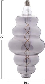 ΛΑΜΠΤΗΡΑΣ LED FILAMENT 8W E27 3000K SMOKE COLOR DIMMABLE HM4056.03