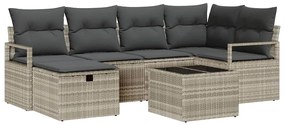 vidaXL Σετ Καναπέ Κήπου 7 pcs Ανοιχτό γκρι 232 x 122 x 85 εκ.