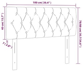 Κεφαλάρι Κρεβατιού LED Μπλε 100x7x78/88 εκ. Υφασμάτινο 3121944