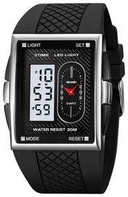 Ψηφιακό/αναλογικό ρολόι χειρός – Skmei - 2213 - Black/Silver/White-222130_black_silver_white