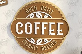 Σετ των 2 Intra απο ξύλο plywood 3mm-4mm πάχος - Coffee Bar Sign Laser Cut | Καφενείο Δίασταση 30x20 cm INTRAFABR-123430565