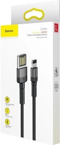 BASEUS Cable USB-A - Lightning, 2 m, 1.5A, CAFULE, CALKLF-HG1 black+grey