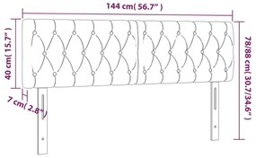 Κεφαλάρι Κρεβατιού LED Πράσινο 144x7x78/88 εκ. Υφασμάτινο - Πράσινο