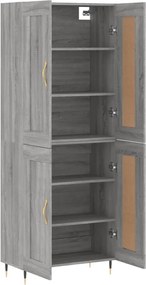vidaXL Ντουλάπι Γκρι Sonoma 69,5 x 34 x 180 εκ. Επεξεργασμένο Ξύλο