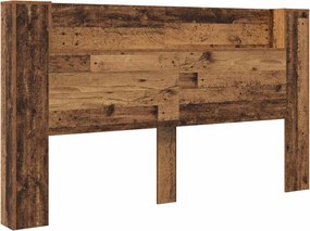 vidaXL Κεφαλάρι Ντουλάπι με LED Παλιό ξύλο 180 x 16,5 x 103,5 cm