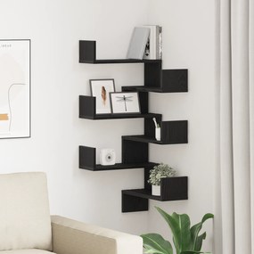 vidaXL Ράφια 2 τμχ Μαύρη Δρυς 40x40x49,5 εκ Επεξεργασμένο Ξύλο