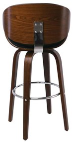 Σκαμπώ GOMEZ Bar Καρυδί/PU Μαύρο 54x57x76/107cm