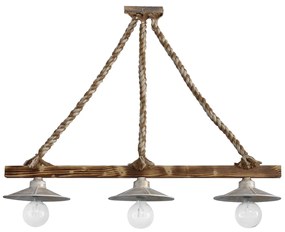 Φωτιστικό Οροφής Τρίφωτο Heronia Petra 31-1129 Rope/White/Gold