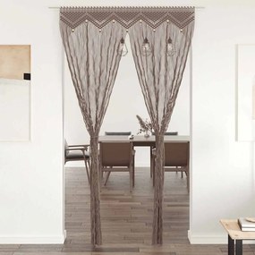 vidaXL Κουρτίνα Μακραμέ Taupe 140 x 240 εκ. Βαμβακερή