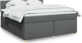 vidaXL Κρεβάτι Boxspring με Στρώμα Σκούρο Γκρι 180x200 εκ Υφασμάτιν