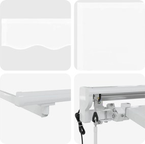 vidaXL Ηλεκτρικό Αναδιπλούμενο Σκίαστρο Λευκό 4 x 3 μ