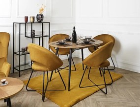 ΚΑΡΈΚΛΕΣ &amp; ΠΟΛΥΘΡΌΝΕΣ ROUND VELVET ARMCHAIR GIULIA YELLOW HD0064