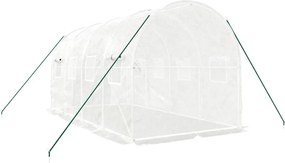 vidaXL Θερμοκήπιο με Ατσάλινο Πλαίσιο Λευκό 8 μ² 4 x 2 x 2 μ.