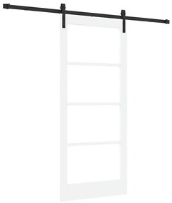vidaXL Συρόμενη Πόρτα Λευκό 86 x 198.5 cm Ξύλο και μέταλλο