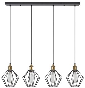 SE21-BR-10-4BL-GR1 MAGNUM Bronze Metal Pendant Black Metal Grid with Black Fabric Cable+ HOMELIGHTING 77-8709