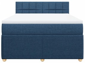 ΚΡΕΒΑΤΙ BOXSPRING ΜΕ ΣΤΡΩΜΑ ΜΠΛΕ 140X200 ΕΚ. ΥΦΑΣΜΑΤΙΝΟ 3289785