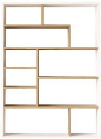 Βιβλιοθήκη Decora pakoworld σε φυσικό-λευκό απόχρωση 90x22x123.6εκ