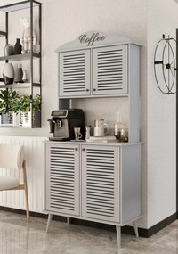 Έπιπλο Μπαρ Καφέ Ανοιχτό Γκρι BRADO 90x40x20