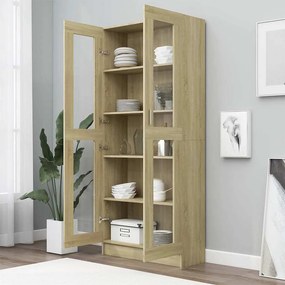 vidaXL Βιτρίνα Χρώμα Sonoma Δρυς 82,5 x 30,5 x 185 εκ. Επεξ. Ξύλο