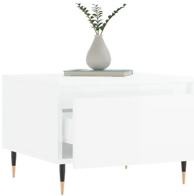 vidaXL Τραπεζάκια Σαλονιού 2 τεμ. Γυαλ. Λευκό 50x46x35 εκ. Επεξ. Ξύλο