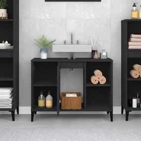 vidaXL Ντουλάπι Νιπτήρα Μαύρο 80 x 33 x 60 εκ. Επεξεργασμένο Ξύλο