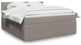 Κρεβάτι Boxspring με Στρώμα Taupe 180x200 εκ. Υφασμάτινο - Μπεζ-Γκρι