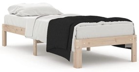 Πλαίσιο Κρεβατιού 75 x 190 εκ. από Μασίφ Ξύλο Small Single - Καφέ