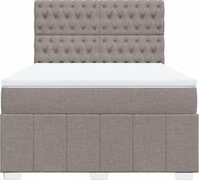 vidaXL Κρεβάτι Boxspring με Στρώμα Taupe 140x200 εκ. Υφασμάτινο