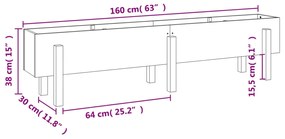 ΖΑΡΝΤΙΝΙΕΡΑ ΥΠΕΡΥΨΩΜΕΝΗ 160 X 30 X 38 ΕΚ. ΑΠΟ ΜΑΣΙΦ ΞΥΛΟ ΠΕΥΚΟΥ 825192