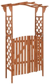 vidaXL Αψίδα Κήπου με Πόρτα 116 x 40 x 204 εκ. από Μασίφ Ξύλο Ελάτης