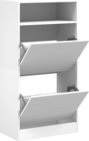 vidaXL Παπουτσοθήκη Λευκή 60 x 34 x 116 εκ. από Επεξεργασμένο Ξύλο