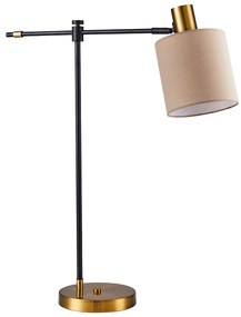 SE21-GM-36-SH3 ADEPT TABLE LAMP Gold Matt and Black Metal Table Lamp Brown Shade+