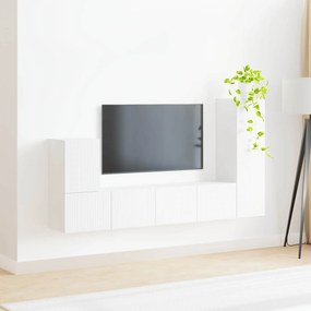 vidaXL Σετ επίπλου τηλεόρασης Επιτοίχιο 3 pcs Λευκό Επεξεργασμένο ξύλο