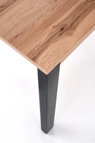 Τραπέζι Houston 1208, Μαύρο, Wotan δρυς, 75x60x100cm, 24 kg, Επιμήκυνση, Πλαστικοποιημένη μοριοσανίδα | Epipla1.gr