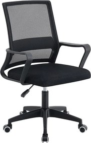 BF2112 Πολυθρόνα Γραφείου Ύφασμα Μαύρο Mesh   1τμχ