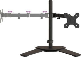 vidaXL Βάση Οθόνης Διπλή VESA Μαύρη 75/100 χιλ. από Ατσάλι