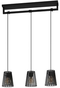 Φωτιστικό Οροφής - Ράγα Bogota 390003 77x16x150cm 3xE27 40W Black Eglo Steel