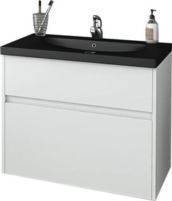 Drop Instinct 80 White/Black - Βάση Επίπλου Με Μαύρο Νιπτήρα (80x46)