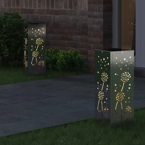 vidaXL Ηλιακό LED Φως Δρόμου 2 pcs Θερμό λευκό 18 x 18 x 50 εκ.