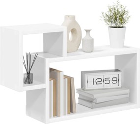 vidaXL Ράφι Τοίχου Επιτοίχιο Λευκό 55 x 15 x 35 εκ. Επεξεργασμένο Ξύλο